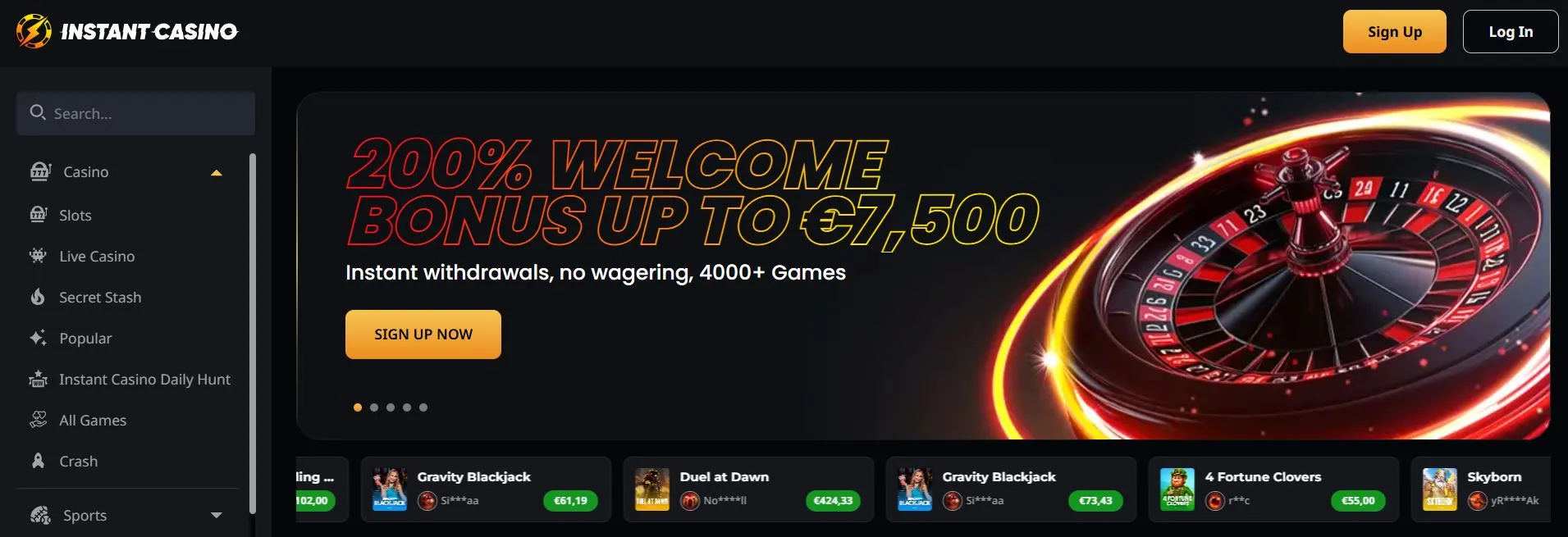 najboljši online casino Instant Casino